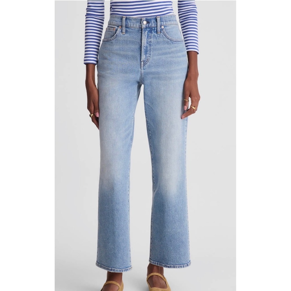 Madewell The Perfect Vintage Wide-Leg Crop Jeans size 24 Light Wash